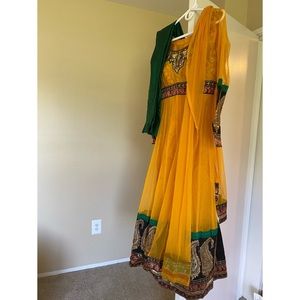Beautiful Yellow Anarkali - Indian dress